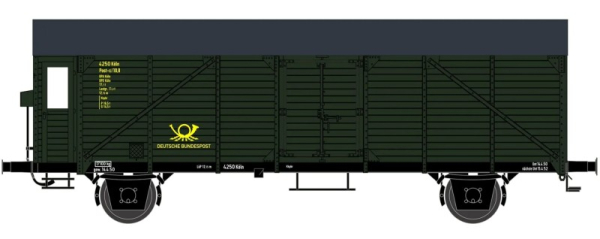 113255 Hädl TT gedeckter Güterwagen Postwagen c/10,8 DBP