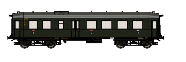 120007 Saxonia Modellbau TT Personenwagen Bauart "Altenberg", 2./3. Klasse, DB, Ep.3
